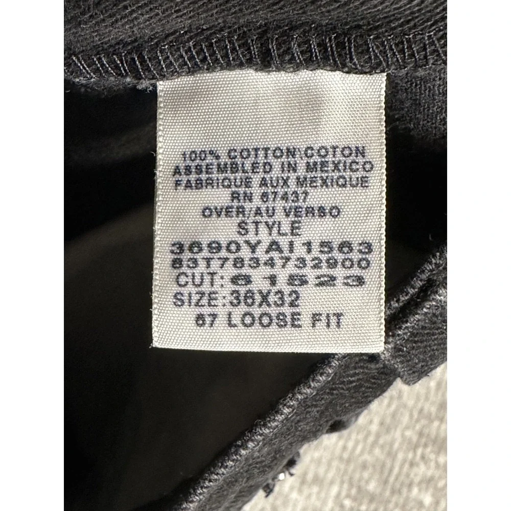 Polo Jeans Co Jeans Mens 36x32 Black Loose Baggy Y2K Ralph Lauren Vintage 90's